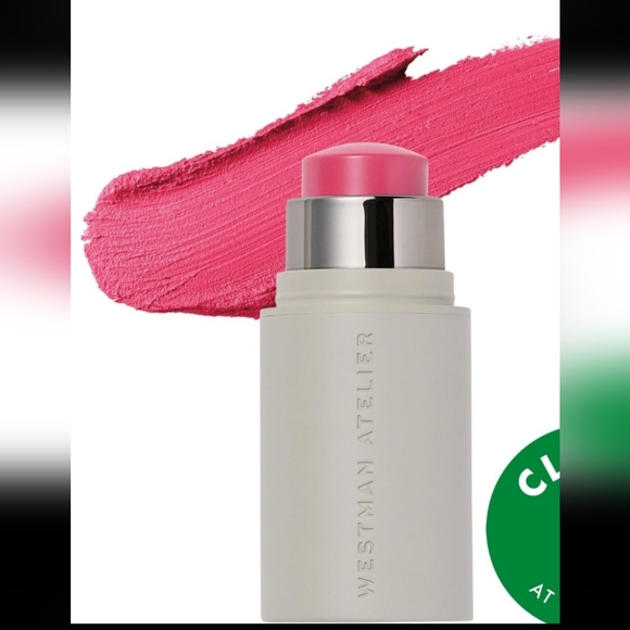 Westman Atelier MINI Baby Cheeks Lip+Cheek Cream Blush Stick POPPET/Poppy Pink. - Picture 1 of 9